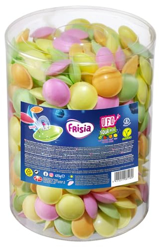 Frisia UFO Sour Mix Sweets, 625g, Multicoloured | Flying Saucer Candies