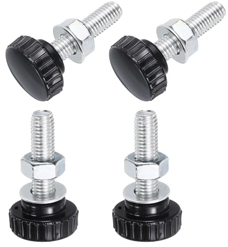 QUARKZMAN 4 Stück Rändelschraube mit Gewinde M10 x 40mm Rundkopfschraube mit Muttern Unterlegscheiben, Flügelschrauben Verzinkter Kohlenstoffstahl Klemmhebel 30mm Klemmknöpfe für Maschine