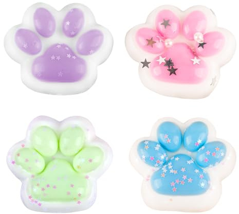 AYNKH 4 Stück Cat Paws Taba Squishy, Squishies Spielzeug, Fufu Squishy Stress Relief, Sweet Soft Cat Paws, Geschenke für Kinder und Erwachsene, Cat Paws Squishies Spielzeug, Weihnachten, Halloween
