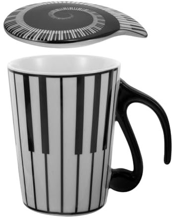 OSALADI Copa De Música Teclas De Piano Taza De Cerámica Decorativa Hogar Para Desayunos y Reuniones Familiares Taza De Agua