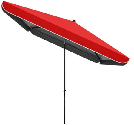 Parasol Rectangulaire Inclinable 200 X 200 Cm, Parasol Balcon Appartement Polyester Haute Densité Protection UV30 pour Jardin, Terrasse(Red)