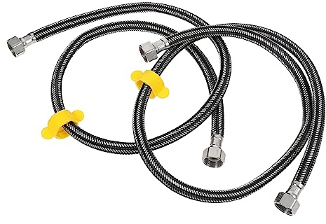LALAFINA 2pcs Flexible Chrome Shower Hose Washer Water Inlet Hose Metal Faucet Connector Shower Suitable for Hard Water