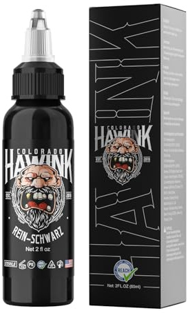 HAWINK Tattoo Farbe Black 2oz (60ml) 1 Flaschen Rein Schwarz Tinten Professionel Tattoo Zubehör Ink TI203DE-60-001