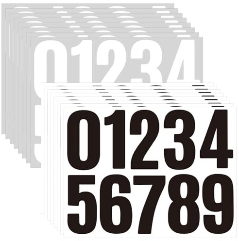 14feuilles d'autocollants numérotés pour boîte aux lettres, chiffres adhésifs de 0 à 9, Imperméables - Résistants aux intempéries,pour boîte aux lettres, panneaux, poubelle