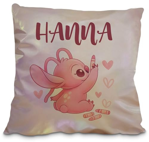 LolaPix Cojin Personalizado Mágico 40x40cm. Cojin Guarderia. Cojines Infantiles Personalizados. Cojín Infantil con Nombre 3 Colores Disponibles. Cojines Fantasía 40x40cm. Koala Rosa Ángel