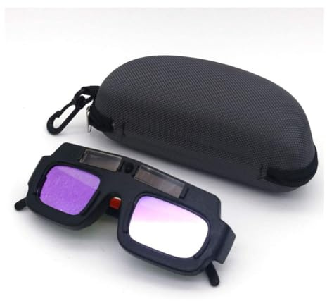 FONGKNOX Welding Glasses Eyes Protection Goggles, Solar Auto Darkening Welding Goggles Welder Safety Protective Tools PC Lens Soldering Sight Protection with Case