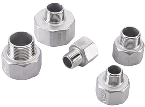 SRTYDCUR Adaptador de conector de tubería de acero inoxidable 304, reductor de rosca hembra a macho BSP de 1/4, 3/8, 1/2, 3/4, 1, 1-1/4, 1-1/2, 2(DN20 to DN15)