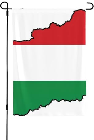 Bandiera dell'Ungheria con mappa resistente alle intemperie, bandiera su entrambi i lati, 71 x 102 cm, decorazione stagionale per giardino, cortile e portico