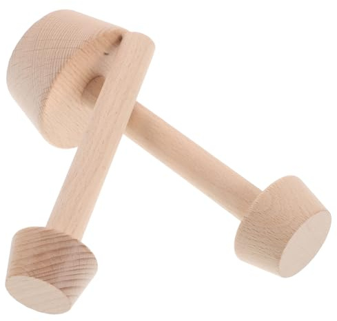 BESPORTBLE Molde para Tartaletas de Huevo de Madera Doble Cabezal, Molde para Hornear Tartas Grande y Pequeño, Apisonador para Repostería, 2 Piezas, Uso en Cocina y Pastelería