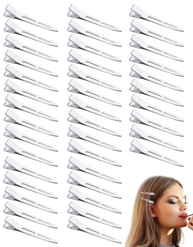 DAFNE Fermagli per Capelli, 40 Pezzi Clip per Capelli di Metallo, Mollette per Capelli de Coccodrillo, Fermacapelli Dentato, Antiscivolo Fai Da Te Molletta per Capelli