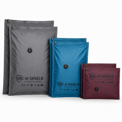 Vac-U-Shield 6 Outdoor-Vakuumpåsar, 3 Storlekar S M L, Resa reptålig