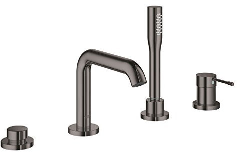 GROHE Essence | Badarmatur - 4-Loch Einhand-Wannenkombination | hard graphite | 19578A01