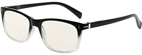 Eyekepper Mode Lesebrille mit UV-Schutz,Anti reflex Lesehilfe für Computer,Gelb getönte Gläser (Schwarz, 2.50)