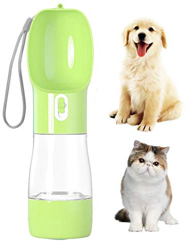 PJDDP Bouteille d'eau Chien pour La Marche, Biberons Et Nourriture pour Chien Voyage Portable, Pet Fontaine d'eau Tasse d'eau, Étanche en Plein Air Animaux Feeder Distributeur d'eau pour Chiens,Vert