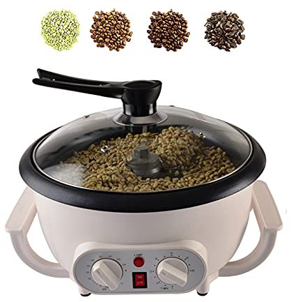 Home Coffee Roaster, Household Electric Coffee Bean Baker Nut Peanut Cashew Chestnuts Roasting Machine Adjustable Temperature 1.6 Pounds Capacity for Cafe Shop/Home No Stovetop Required (with Timer)