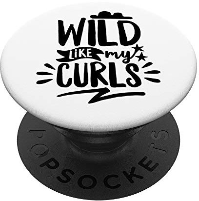 Wild Like My Curls Curly Hair Funny Doodle Funny Spruch PopSockets mit austauschbarem PopGrip