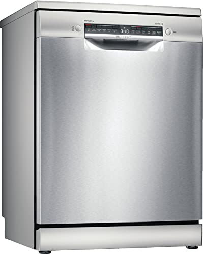 Bosch Home & Kitchen Appliances Bosch Series 6 SMS6ZCI00G Dishwasher with 14 place settings, 9.5 litre water consumption, PerfectDry, Rackmatic, Freestanding, Silver Inox
