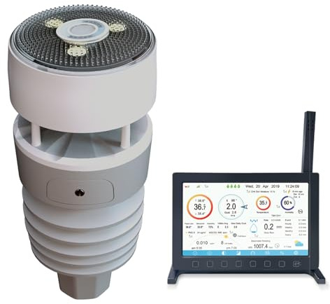 ECOWITT Wittboy Weather Station HP2564, 7 in 1 Wireless Weather Stations with Outdoor Sensors, 7-inch TFT Color Touch Screen Indoor Console Receive Weather Forecast for Home Garden Farm, 868 Mhz