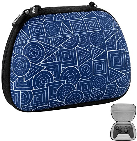 Geekria Controller Travel Case Compatible with RAZER Wolverine V3 Pro, V2 Pro, Victrix, Luna, Steam, Hard Shell Portable Bag, Game Protective Storage Box (Blue)