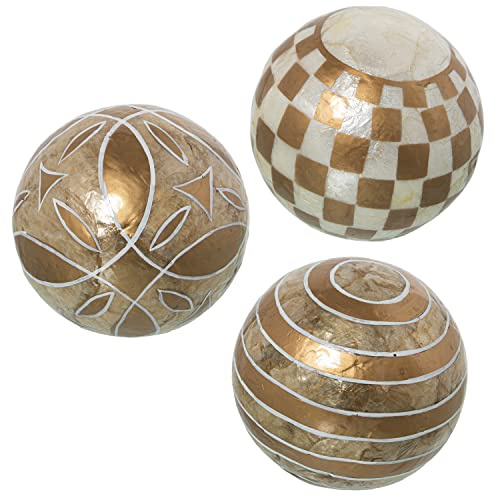 Lot de 3 Boules de Nacre Assorties Ø10 cm (grillé)