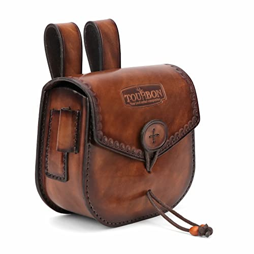 Tourbon Multitool Leder Gürteltasche EDC Feuerstarter Halter für Outdoor Camping Survival Jagd