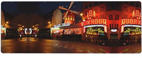 KIDINN Mousepad mit Moulin Rouge-Aufdruck, für Büro, Schreibtisch oder Gaming, rutschfeste Tastatur