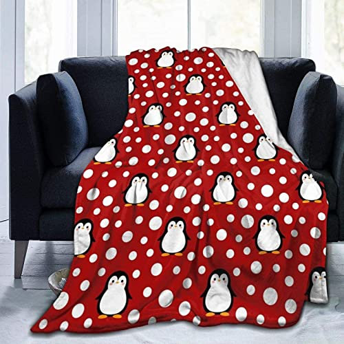 okoikfc Kuscheldecke Flauschig 220x240 cm 3D Süßer Pinguin Decke Fleecedecke - Wohndecke, Sofadecke XXL, Decke Couch Blanket, Kuscheldecke Große, Sofa überwurfdecke
