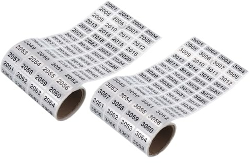 MECCANIXITY 2001 to 3000, 3001 to 4000 Consecutive Number Stickers Inventory Label Black Numbers for Office Warehouse Numbering Classification, Total 2000pcs