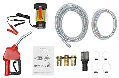 HOARLICN 12V Dieselpumpe, 45L/min 175W Bio Dieselpumpe Heizölpumpe Selbstansaugende ölpumpe Dieselpumpe Automatik Pistole Mit Kraftstofffilter Für Autos, Landwirtschaftsbetriebe