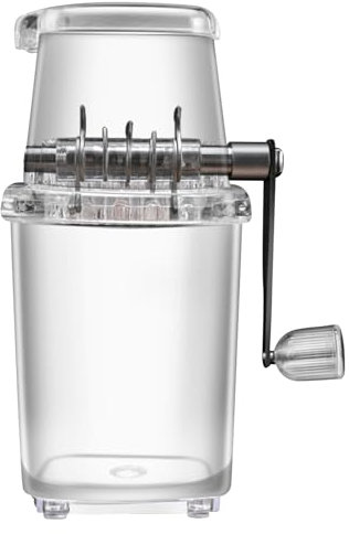 PENGYONBR Eismühle, Eiszerkleinerer, manuelle Eismühle, transparenter Eisrasierer, handgekurbelte Slushie-Maschine, Rutschfester Griff, zu öffnender Deckel, Crushed Ice Maker for den Heimgebrauch/254