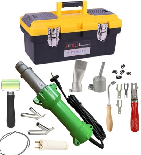 1600W Pistolet de Soudage À Air Chaud en Plastique À Lumière Led Ensemble Complet d’Outils Pistolet de Soudeur Portatif avec Revêtement de sol Papillon Réparation Kit De Soudage Étui De Transport