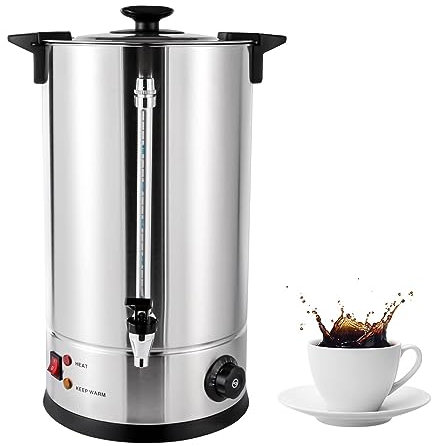 Kaffee-Perkolator-Urne aus Edelstahl, schnell brühender Heißgetränkespender für Zuhause, Büro, Partys – Warmhaltefunktion