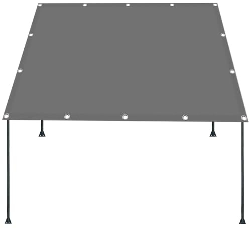 Malla de Sombra con Ojales 100 x 210 cm Impermeable Protección UV a Prueba de Viento Toldo Vela Exterior Terraza con Ojales y Cuerdas de Sujeción para Jardín, Gris Claro