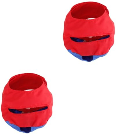 YARNOW 2stücke Pet Cat Bathing Hood Maulkorb Für Katzen Sicherer Bissschutz Und Druckentlastung Für Bad Pflege Und Rot