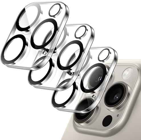 JETech Protection Objectif Caméra pour iPhone 16 Pro/16 Pro Max, Lot de 3 | Verre Trempé 9H, Transparent HD, Protection Anti-Rayures, Compatible Photo de Nuit, Compatible avec Coque