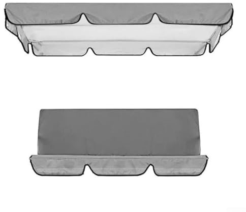 Oniissy Garden Canopy Swing Seat Chair, Outdoor Swinging Chair Bench Waterproof Swing Chair cover Canopy Replacement For 3 Seats Swing Chair(Gray 195x125x15cm)