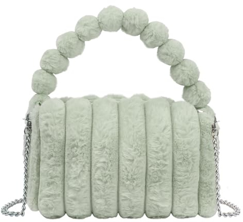 Pandalein Bolso de noche de piel sintética para mujer, de piel sintética, con cremallera, para bodas, fiestas de graduación, verde