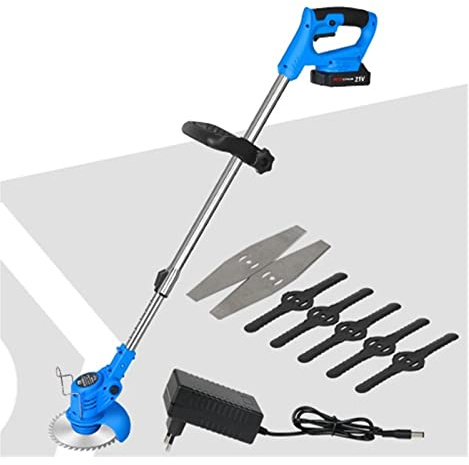 Cortadora de césped, cortacésped, cortasetos Recortadora de césped eléctrica inalámbrica de 21V, cortadora de césped con batería de iones de litio, cortadora de cuchillas de 6 pulgadas, poda de malas