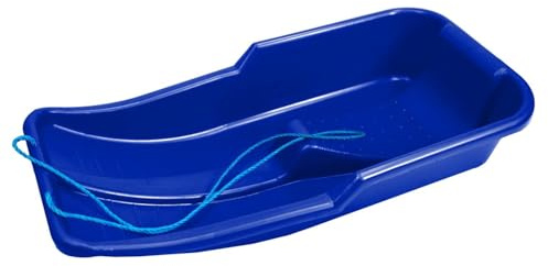 Easy Shopping Heavy Duty Colour Large Adults Kids Children Snow Sledges Toboggan Sledge Red Blue Pink Black With Rope Sled Play Snow Ice (Blue)
