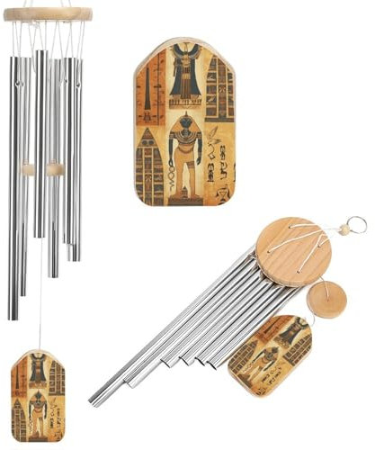 Windspiel aus der antiken Ägypten-Serie für draußen, einzigartige Aluminiumröhren, Gedenk-Windglocke, groß, tiefer Ton, Windspiel für Terrasse, Garten, Dekoration, Geschenk für Mutter, Frauen,