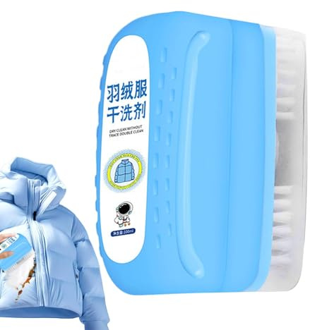 Trockenreinigungsmittel, Daunenjacken-Waschmittel, Trockenreinigungsmittel mit Bürste, 100 ml, Daunenjacken-Waschmittel, wasserloser schneller Daunenfederreiniger für Daunenjacken