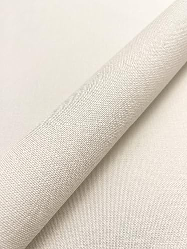 Newroom Carta da Parati Tessuto Non Tessuto Crema Effetto Lino - Moderna Tinta Unita Strutturata Tessile per Soggiorno Camera da Letto Cucina