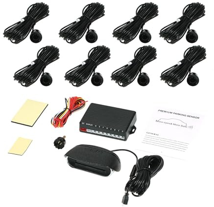 Kit di sensore di parcheggio posteriore Display digitale 3 kit di assistenza per le auto di controllo a livello vocale con 8 sensori di parcheggio per la sicurezza inversione