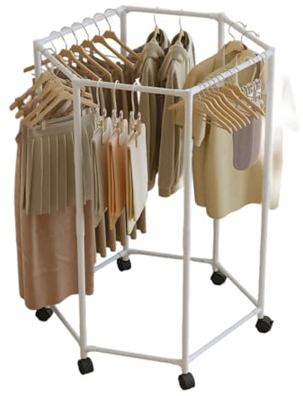 Genérico Secador de ropa – Tendedero hexagonal | Ahorro de espacio, Organización de perchas y almacenamiento para dormitorio y dormitorio, balcón exterior, cubierta, ropa