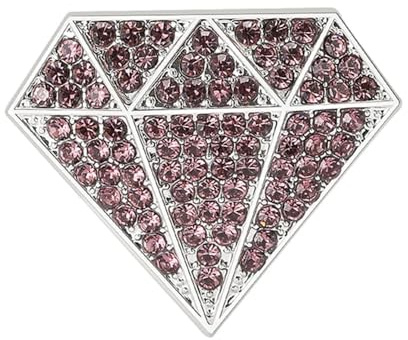 Broche Femme Élégante En Zirconium Cristaux Strass En Forme De Diamant Épinglette Pour Costume Robe Chapeau Bijoux Accessoire De Mariage Cadeau Fête Cérémonie Anniversaire Soirée (Argent violet CZ)