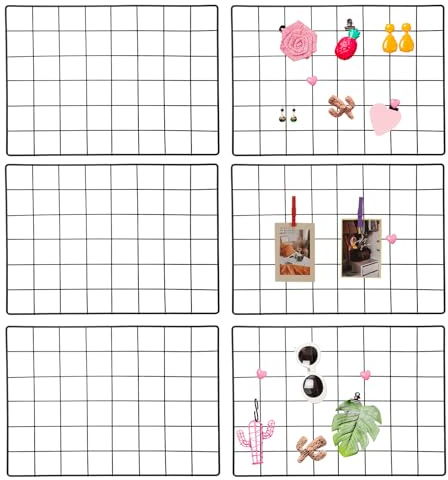 PATIKIL Wandgitter-Panel, 30,5 x 40,6 cm, 6 Stück, Drahtgitter-Panel, Regal, Metall, Gitter, Foto, Bilder, zum Aufhängen, Organizer, Netzrahmen, Memoboard für Display, DIY, Handwerk, Shows, Zuhause