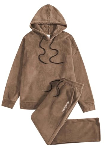 Ensembles de Pyjama Homme à Capuche en Flanelle Vêtements de Nuit Pilou Pilou Sweat Polaire + Bas de Pyjama Long Loungewear Ensemble Hiver Chaud Haut + Pantalon Grande Taille sous Vetement Thermique