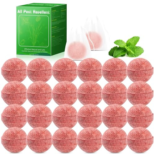 Mäuse Vertreiben, 24 Stück Natürliche Pfefferminzöl Rattenabwehr Mäusegift - Giftfreie Rattengift Mäuseköder, Extra Stark Anti Spinnen, Rattenabwehr, Ameisen für Haus Garten