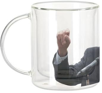 Fabulous Mug Verre Double Paroi - Bernie Sanders Politicien Democrate Americain - Tasse a Cafe et The Isotherme 330ml Effet Suspendu Anti-Brulure Imprime en France