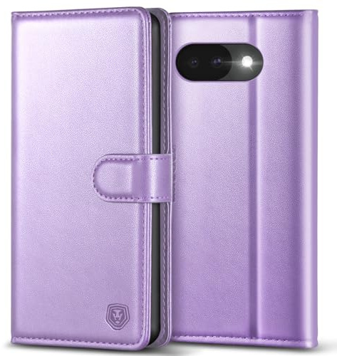 Kuafcase for Google Pixel 10a Case with 4 Card Slots Magnetic Closure Kickstand Shockproof Protective Phone Case for Google Pixel 10a - Light Purple